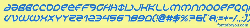 Aetherfoxcondital Font – Blue Fonts on Yellow Background