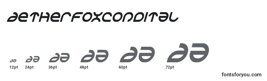 Размеры шрифта Aetherfoxcondital