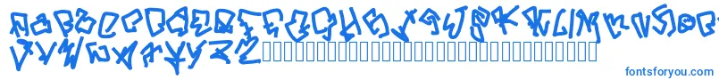 ButYouCanGetFucked-Schriftart – Blaue Schriften auf weißem Hintergrund