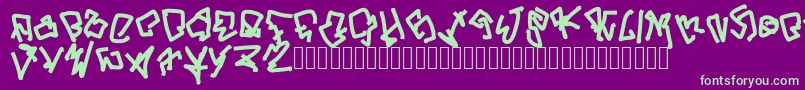 ButYouCanGetFucked-Schriftart – Grüne Schriften auf violettem Hintergrund
