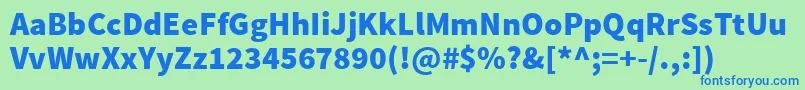 SourcesansproBlack Font – Blue Fonts on Green Background