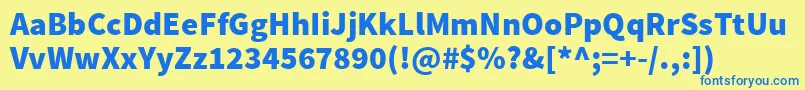 SourcesansproBlack Font – Blue Fonts on Yellow Background