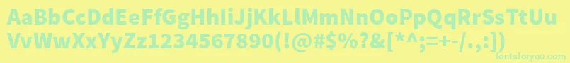 SourcesansproBlack Font – Green Fonts on Yellow Background
