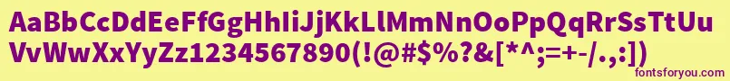 SourcesansproBlack Font – Purple Fonts on Yellow Background