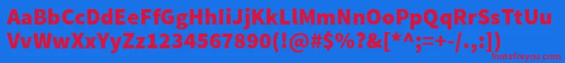 SourcesansproBlack-Schriftart – Rote Schriften auf blauem Hintergrund