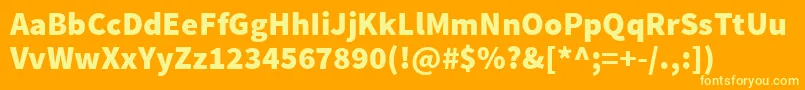 SourcesansproBlack Font – Yellow Fonts on Orange Background