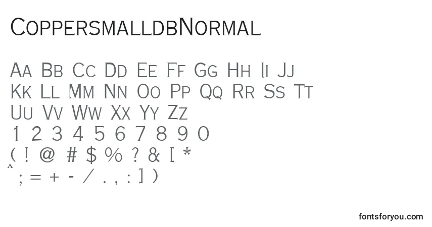 A fonte CoppersmalldbNormal – alfabeto, números, caracteres especiais
