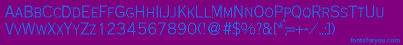 Więcej informacji o czcionce CoppersmalldbNormal Czcionka CoppersmalldbNormal – niebieskie czcionki na fioletowym tle