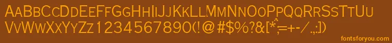 Fonte CoppersmalldbNormal – fontes laranjas em um fundo marrom