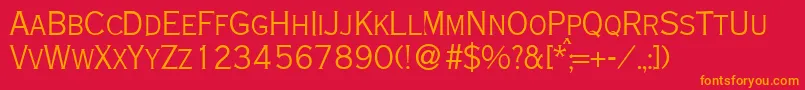 CoppersmalldbNormal Font – Orange Fonts on Red Background