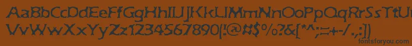 フォントJekyllBrk – 黒い文字が茶色の背景にあります