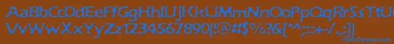 フォントJekyllBrk – 茶色の背景に青い文字