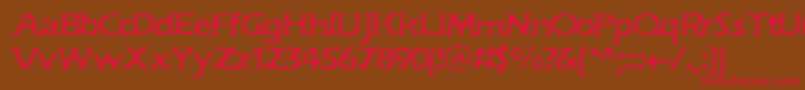 フォントJekyllBrk – 赤い文字が茶色の背景にあります。
