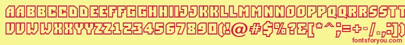 Simplerclg-fontti – punaiset fontit keltaisella taustalla