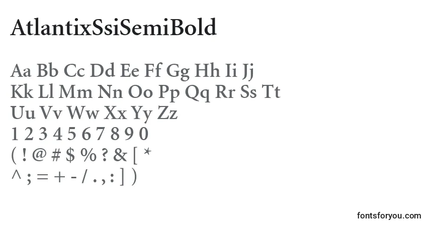 Шрифт AtlantixSsiSemiBold – алфавит, цифры, специальные символы