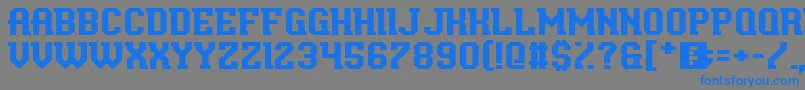 フォントBaxtersSlab – 灰色の背景に青い文字