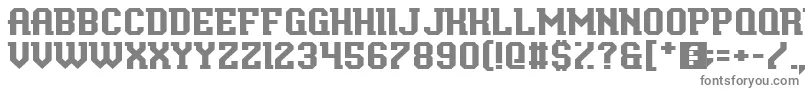 BaxtersSlab-fontti – harmaat kirjasimet valkoisella taustalla