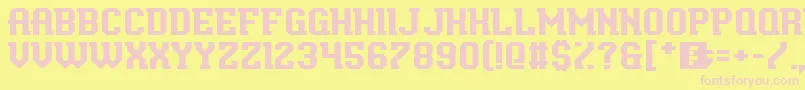 BaxtersSlab-fontti – vaaleanpunaiset fontit keltaisella taustalla