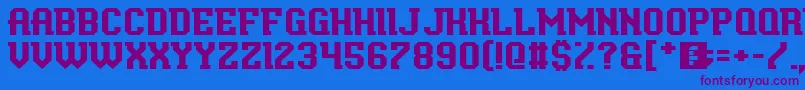 BaxtersSlab Font – Purple Fonts on Blue Background