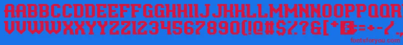 BaxtersSlab Font – Red Fonts on Blue Background