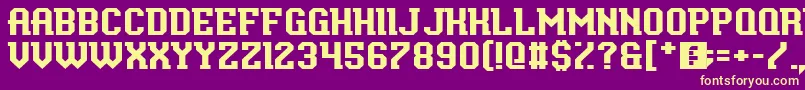 BaxtersSlab Font – Yellow Fonts on Purple Background