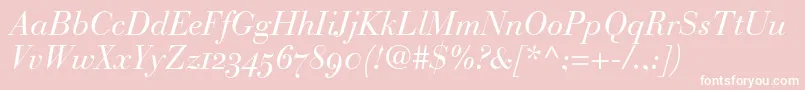 BauerBodoniItalicOldstyleFigures Font – White Fonts on Pink Background