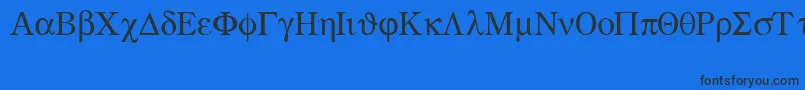 Greekmathsymbols-fontti – mustat fontit sinisellä taustalla