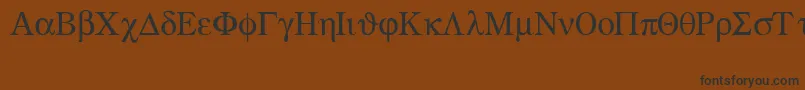 Greekmathsymbols-Schriftart – Schwarze Schriften auf braunem Hintergrund