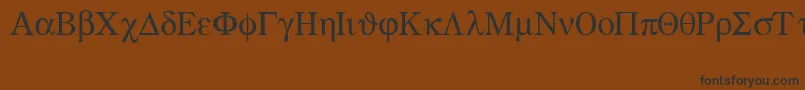 フォントGreekmathsymbols – 黒い文字が茶色の背景にあります