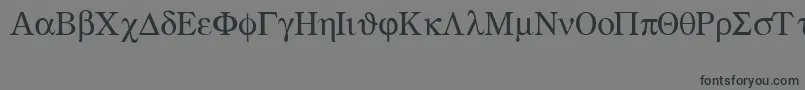 Greekmathsymbols-Schriftart – Schwarze Schriften auf grauem Hintergrund