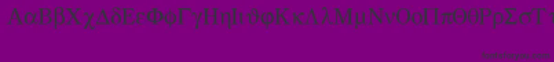 Greekmathsymbols-fontti – mustat fontit violetilla taustalla