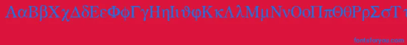 Greekmathsymbols-Schriftart – Blaue Schriften auf rotem Hintergrund