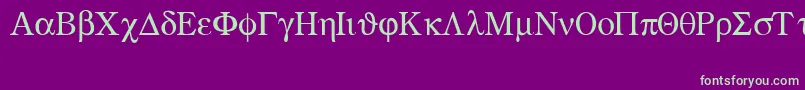 Greekmathsymbols-Schriftart – Grüne Schriften auf violettem Hintergrund