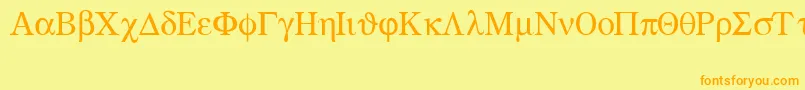 Greekmathsymbols Font – Orange Fonts on Yellow Background