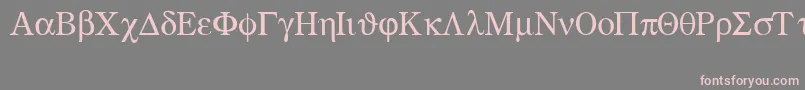 Czcionka Greekmathsymbols – różowe czcionki na szarym tle