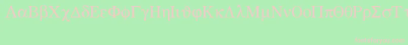 フォントGreekmathsymbols – 緑の背景にピンクのフォント
