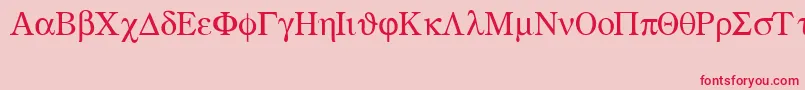 フォントGreekmathsymbols – ピンクの背景に赤い文字