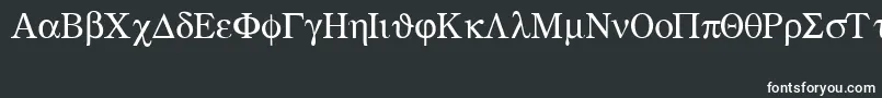 Greekmathsymbols-Schriftart – Weiße Schriften auf schwarzem Hintergrund