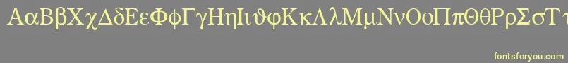 Fonte Greekmathsymbols – fontes amarelas em um fundo cinza