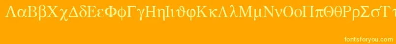 Greekmathsymbols Font – Yellow Fonts on Orange Background