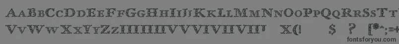 Шрифт ImprentaRoyalNonpareilTrash – чёрные шрифты на сером фоне