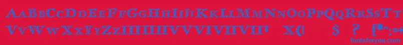 ImprentaRoyalNonpareilTrash Font – Blue Fonts on Red Background