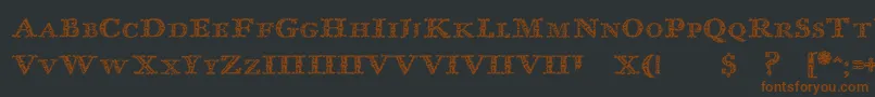 ImprentaRoyalNonpareilTrash Font – Brown Fonts on Black Background