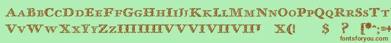 ImprentaRoyalNonpareilTrash Font – Brown Fonts on Green Background