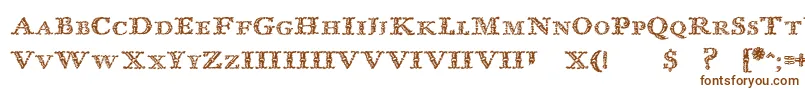 Шрифт ImprentaRoyalNonpareilTrash – коричневые шрифты на белом фоне