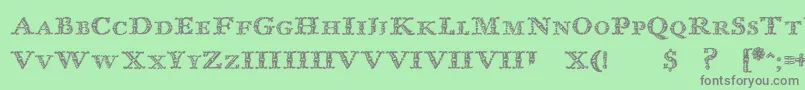 ImprentaRoyalNonpareilTrash Font – Gray Fonts on Green Background