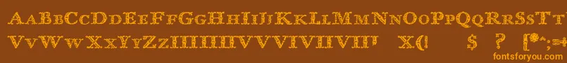 ImprentaRoyalNonpareilTrash Font – Orange Fonts on Brown Background