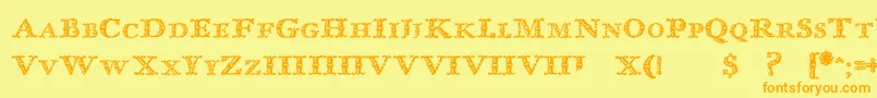 ImprentaRoyalNonpareilTrash Font – Orange Fonts on Yellow Background