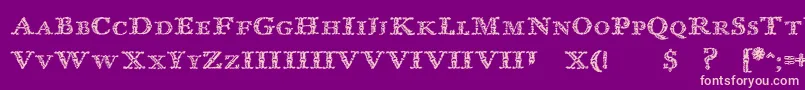 ImprentaRoyalNonpareilTrash Font – Pink Fonts on Purple Background