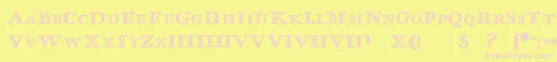 ImprentaRoyalNonpareilTrash Font – Pink Fonts on Yellow Background